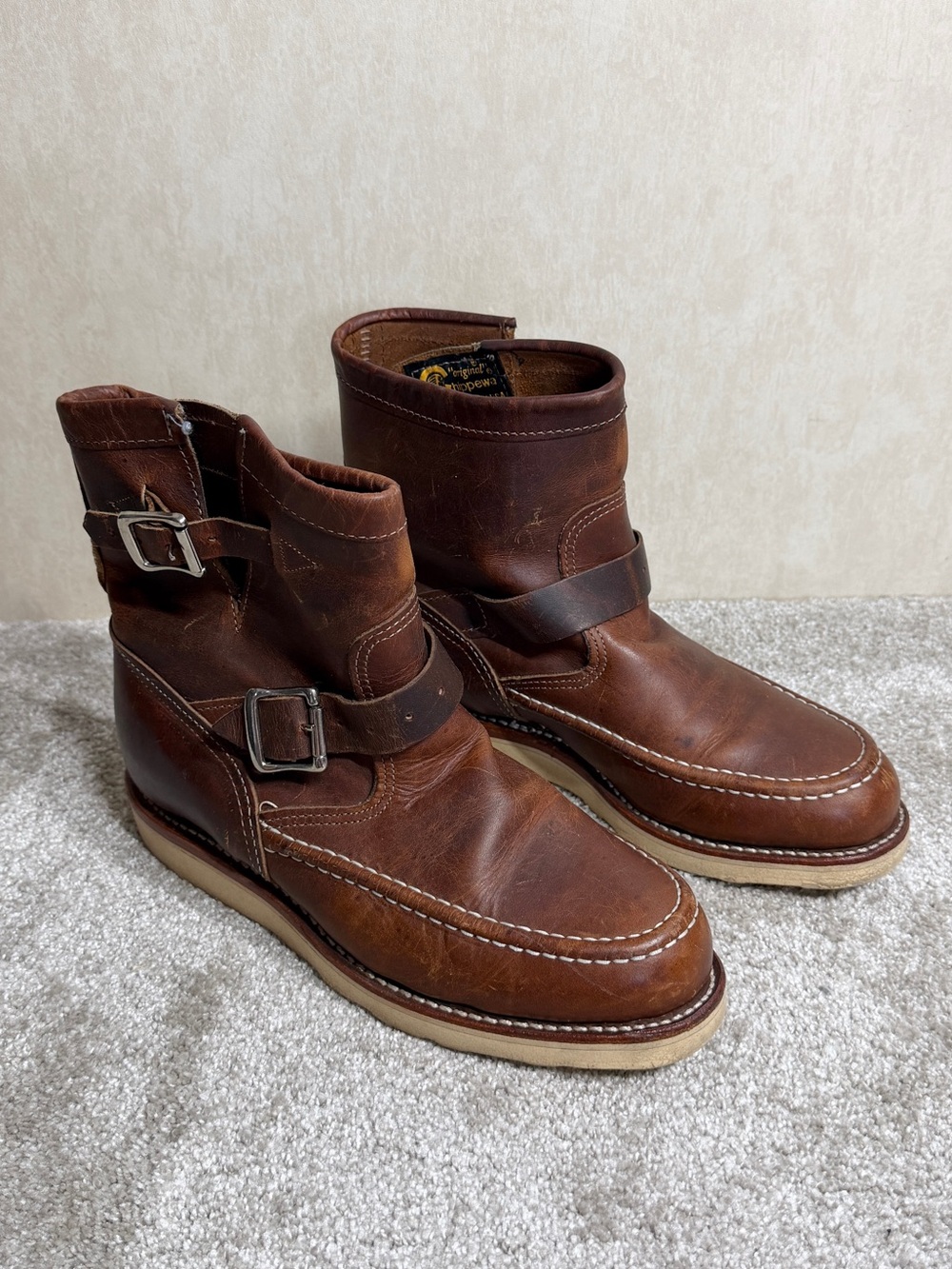Chippewa Men's Chippewa 7” Highlander Mocc Toe Engineer Boots 1901M08 Brown 7E